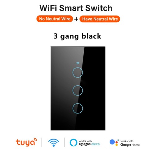 WiFi Switch Smart Home Touch RF Light Wall Panel For Alexa For Google 3/2/1 Gang - Picture 18 of 21