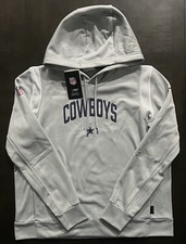 New Women's Dallas Cowboys Nike Grey Sideline Stack Performance Pullover Hoodie