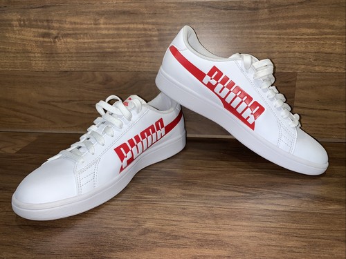 puma white and red