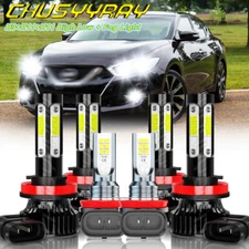 For Nissan Maxima 2016 2017 2018 6x LED Headlight Hi/Lo + Fog Bulbs Combo 6000K