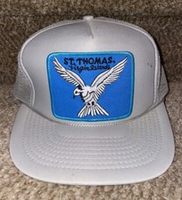 Vintage St. Thomas Virgin Islands Seagull Patch Trucker Mesh SnapBack Hat Cap