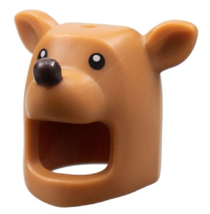 LEGO New Reindeer Mask Minifigure Headgear Medium Nougat Dark Brown Antlers D103 - Image 3 of 4