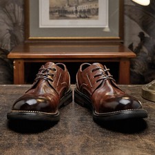 Men Casual Leather Shoes Genuine Leather Business British Handmade Cowhide Shoes