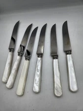 6 Strawbridge and Clothier Sheffield Pearl Handle Knife Set