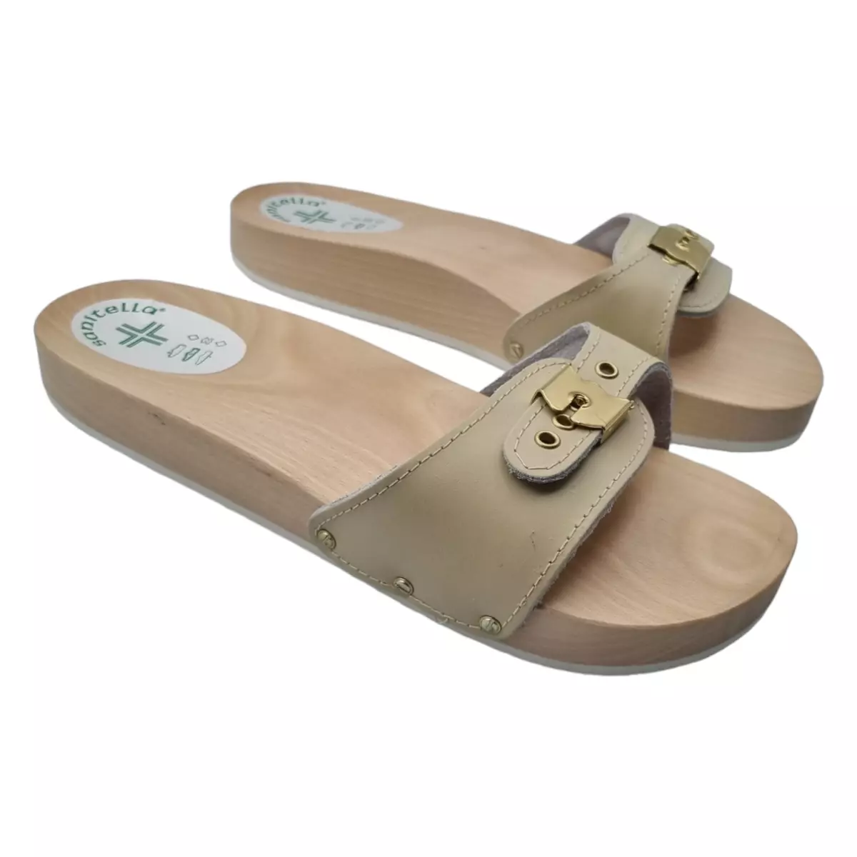 Ciabatte zoccoli uomo Sanitella con soletta in vero legno Lo zoccolo sano