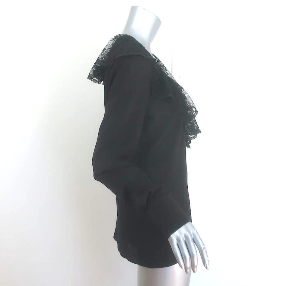 Dolce & Gabbana с оборками кружева блузка черный эластичной шелк размер 46 длинным рукавом Топ - Изображение 4 из 4