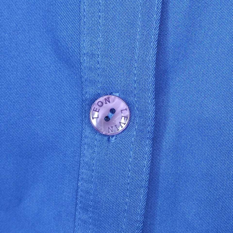 Женская рубашка-поло Leon Levin на пуговицах синяя размер маленький с длинным рукавом - Изображение 4 из 4