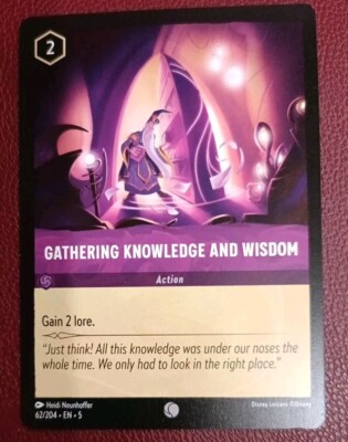 DISNEY LORCANA SHIMMERING SKIES NON FOIL Gathering Knowledge And Wisdom 62