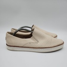 UGG 1015446 Perforated Slip-on Beige Leather Comfort Sneaker Women's Size 9