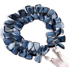 London Topaz Color Quartz 16x9mm Size Crown Cut Sail Shape Beads 7"