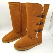 Kemi Womens Emily Brown Suede Sheepskin  Tall Winter Boots Size 7