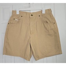 Vintage Chic High Waisted Tan Denim Shorts- Size 18 Waist 31"