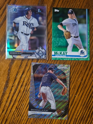 Brendan McKay -2020 Prizm Silver Wave #/60 +Refractor 1st +Pro Debut Green #/99
