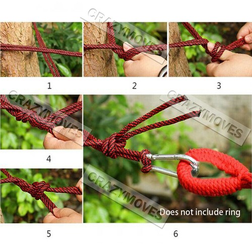 Outdoor Double Hammock Bed Swinging Camping Hanging Tree Strap Hook VIC - Picture 2 of 12