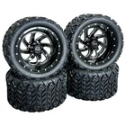 12" Black Phantom Golf Cart Wheels & Tires All Terrain 20x10-12,  EZGO/Club Car