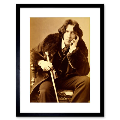 Vintage Portrait Oscar Wilde Dichter Dramatiker Legende irischer gerahmter Wandkunstdruck