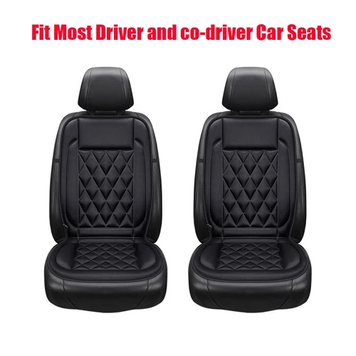 Car Heated Seat Cover Cushion-Universal Warmer Pad 1/2 Pack 12V warming Black - Picture 11 of 19