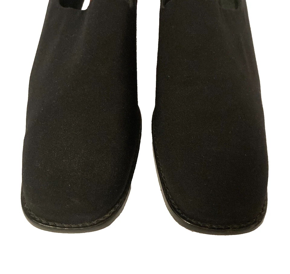 Zapatos de salón Donald J Pliner de lona para mujer 8 estrechos negros punta cuadrada tacón bloque Foto 3 de 4