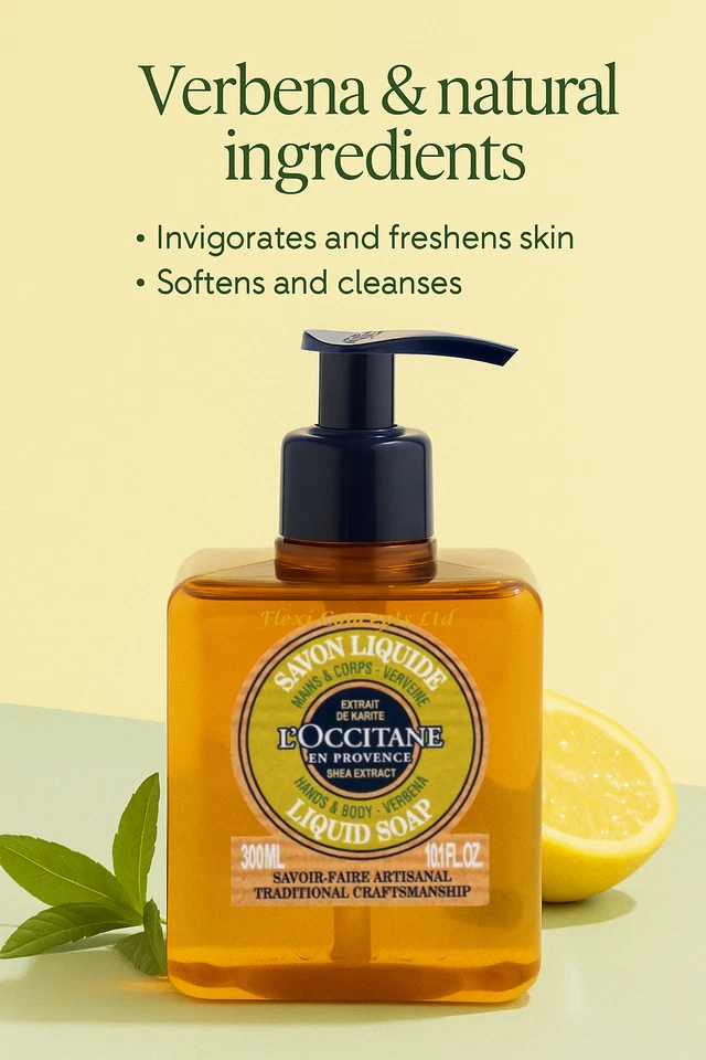 NEW L’OCCITANE Verbena Liquid Soap 300ml – Citrus-Fresh Hand & Body Wash - Image 3 of 4