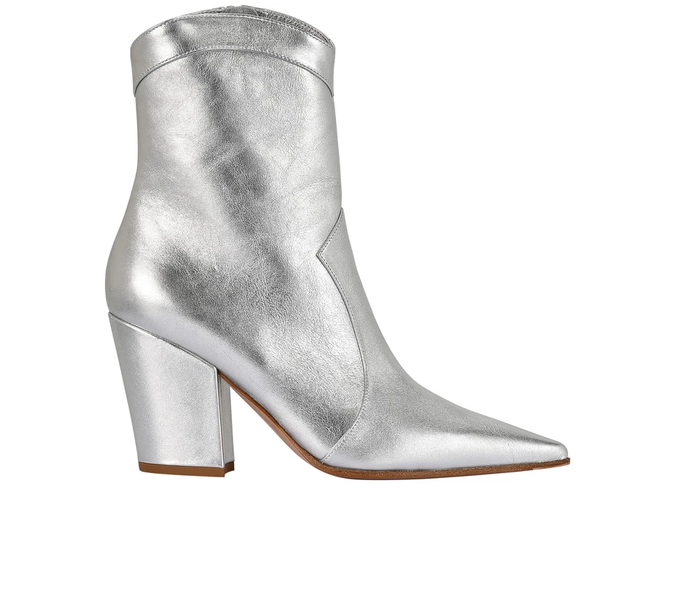 Gianvito Rossi West Boots Silver Leather Womens 6