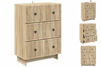 Kommode Schubladenschrank Sideboard Sonoma-Eiche 66X34,5X90 Cm Holzwerkstoff
