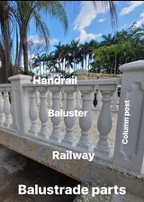 KEYSTONE BALUSTRADE / BALUSTERS AND HANDRAIL CONCRETE W/ IRON ROD CORE