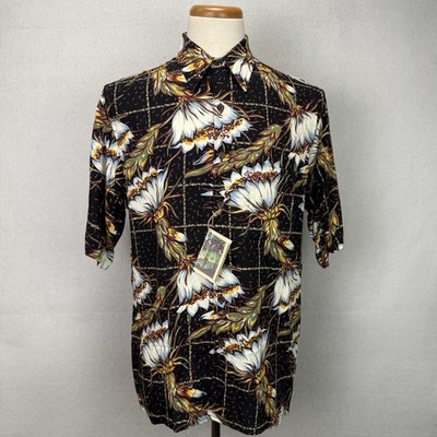 Reyn Spooner You Cereus Button Up Shirt Men's Medium Night Blooming Cereus VTG