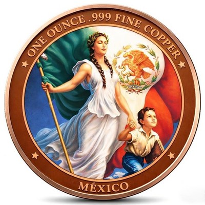 Mexico 2026 Patria Por Helguera 1 oz Copper Color High Relief Medal
