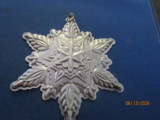 VINTAGE STERLING GORHAM SNOWFLAKE CHRISTMAS ORNAMENT 1999