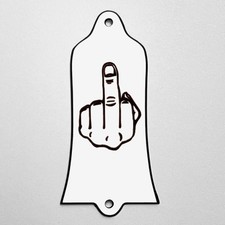 GUITAR TRUSS ROD COVER - Custom Engraved - GIBSON USA - MIDDLE FINGER FU WHITE