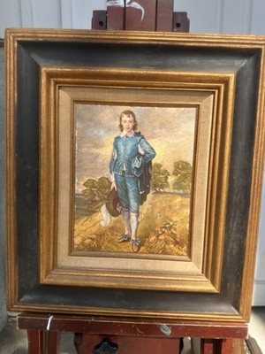 Vtg Thomas Gainsborough Blue Boy Painting Reproduction Antique Lithograph READ