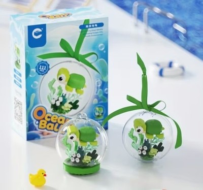 DIY Micro Building Block Set Ocean Theme Sea Turtle Green Creative Craft Ideas