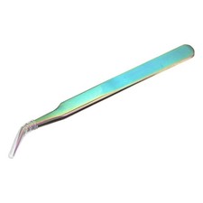 Precision Curved Tip Tweezer Stainless Steel Rainbow