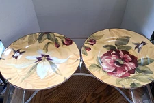 Decorative Plates Floral With Humming Bird 8 3/4'' Set of 2 Belize Ceramic