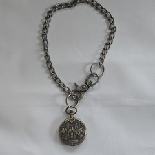 Quartz Full Hunter Pocket Watch, Cowboy Theme, Bronze Antique Case, Chain