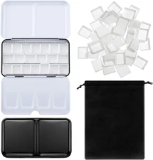 51 Pcs Watercolor Paint Palette and Half Pans Set Watercolor Tin Box, Metal Pale