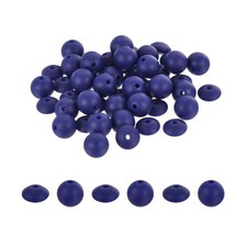 50Pcs Silicone Beads Bulk 12mm Round and Lentil Beads for DIY Navy Blue