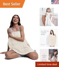 Weighted Blanket 6.5lb Cotton Jersey Glass Beads Relax Sleep Travel Cozy