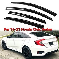 4pcs Mugen Style Window Visor For 16-21 Honda Civic Sedan Rain Guard Deflector 4pcs Mugen Style Window Visor For 16-21 Honda Civic Sedan Rain Guard Deflector