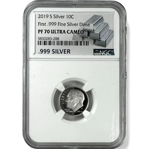2019-S Roosevelt Dime 10C First .999 Fine Silver NGC PF 70 Ultra Cameo NA36