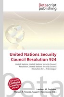 Lambert M. Surhone (U. A.) | United Nations Security Council Resolution 924