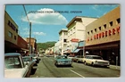 Roseburg OR-Oregon Greetings Main Street Coca-Cola Classic Cars Vintage Postcard