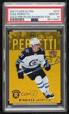 2021-22 Fleer Ultra Rookies Gold Speckled Rainbow Foil Cole Perfetti PSA 10 0rb9