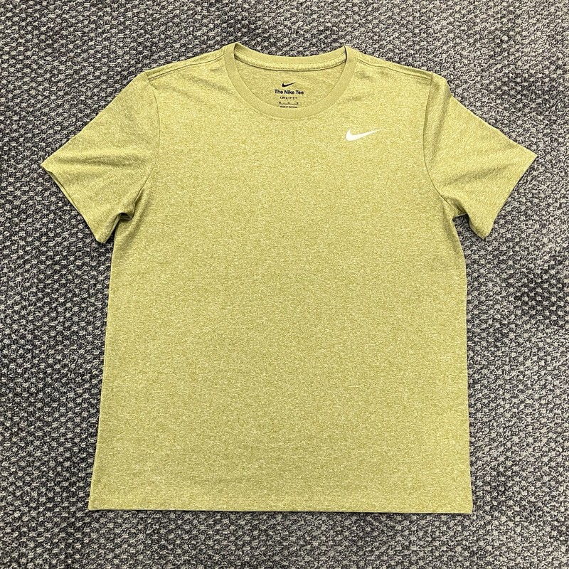 Nike Dri-Fit The Nike Tee Lime Green T-Shirt Size M Athletic Swoosh - C13