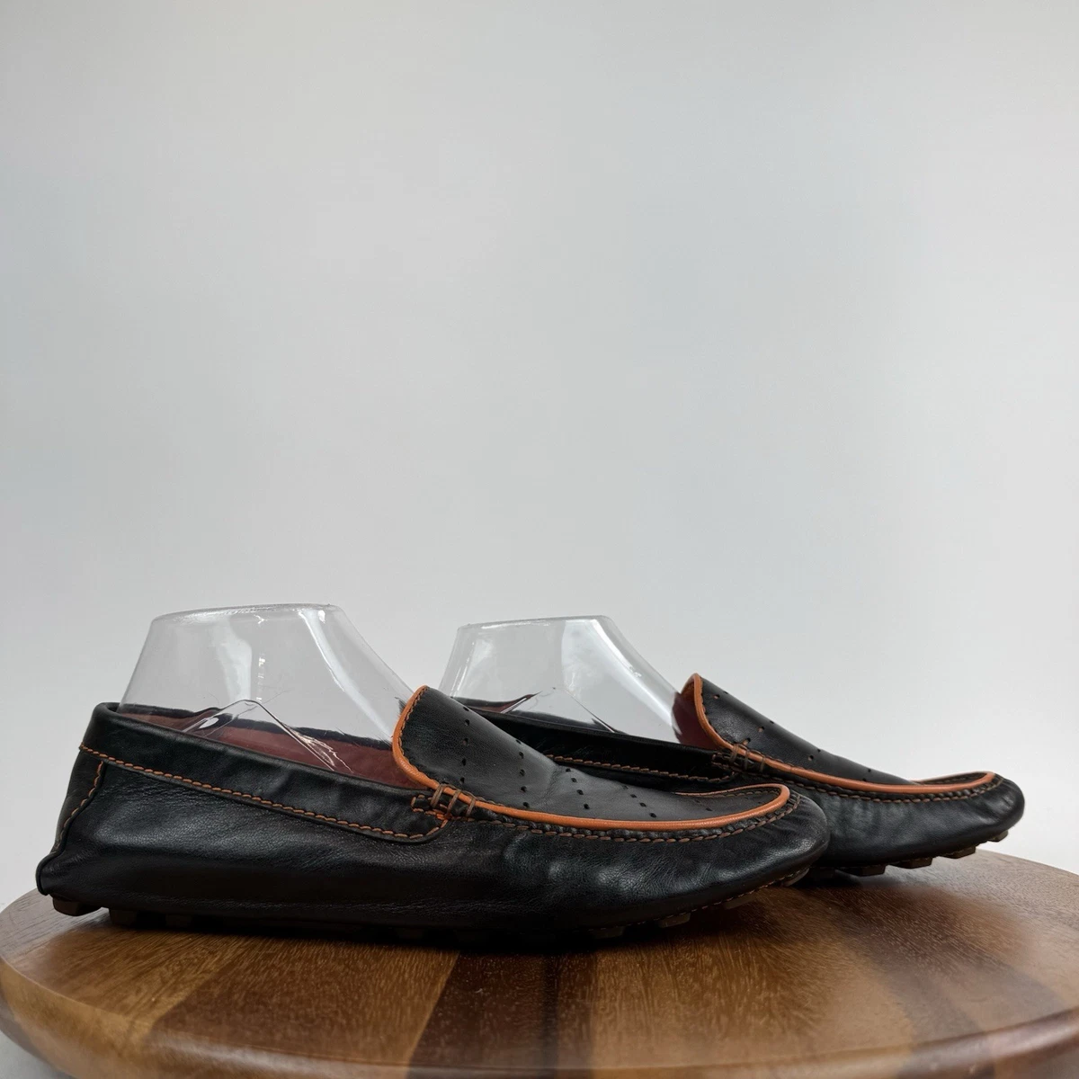 Mens Zilli Brown Perforated Leather Casual Comfort Driving Loafers‎ Shoes Size 7 VANCE Charles Comfort Slip-on Flexible Men main image 3