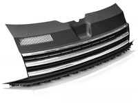Frontgrill KüHlergrill Ohne Emblem FüR Vw T6 Bj. 2015-2019 Schwarz Chrom