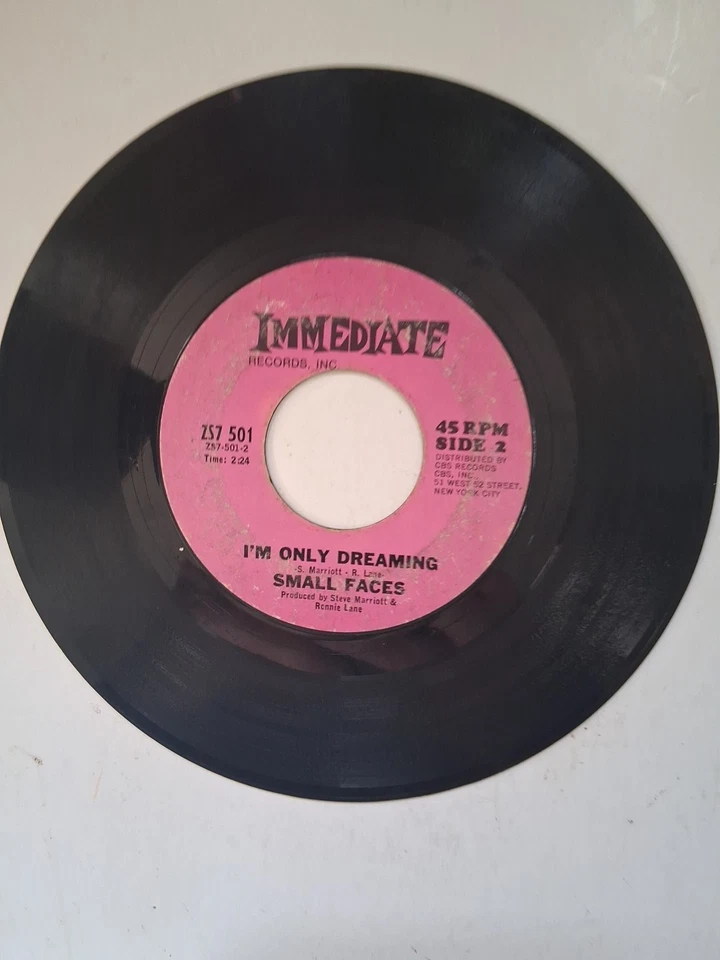 45 RPM Vinyl Record Small Faces Itchycoo Park Immediate Records VG - Image 3 of 4