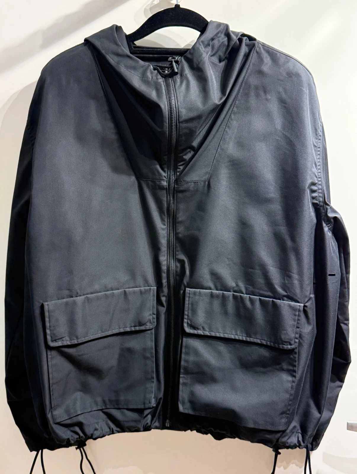 ANTI-DO-TO Unisex XL Black Hooded Rain Jacket  Made in Italy MSRP $250.00  #104 image 9