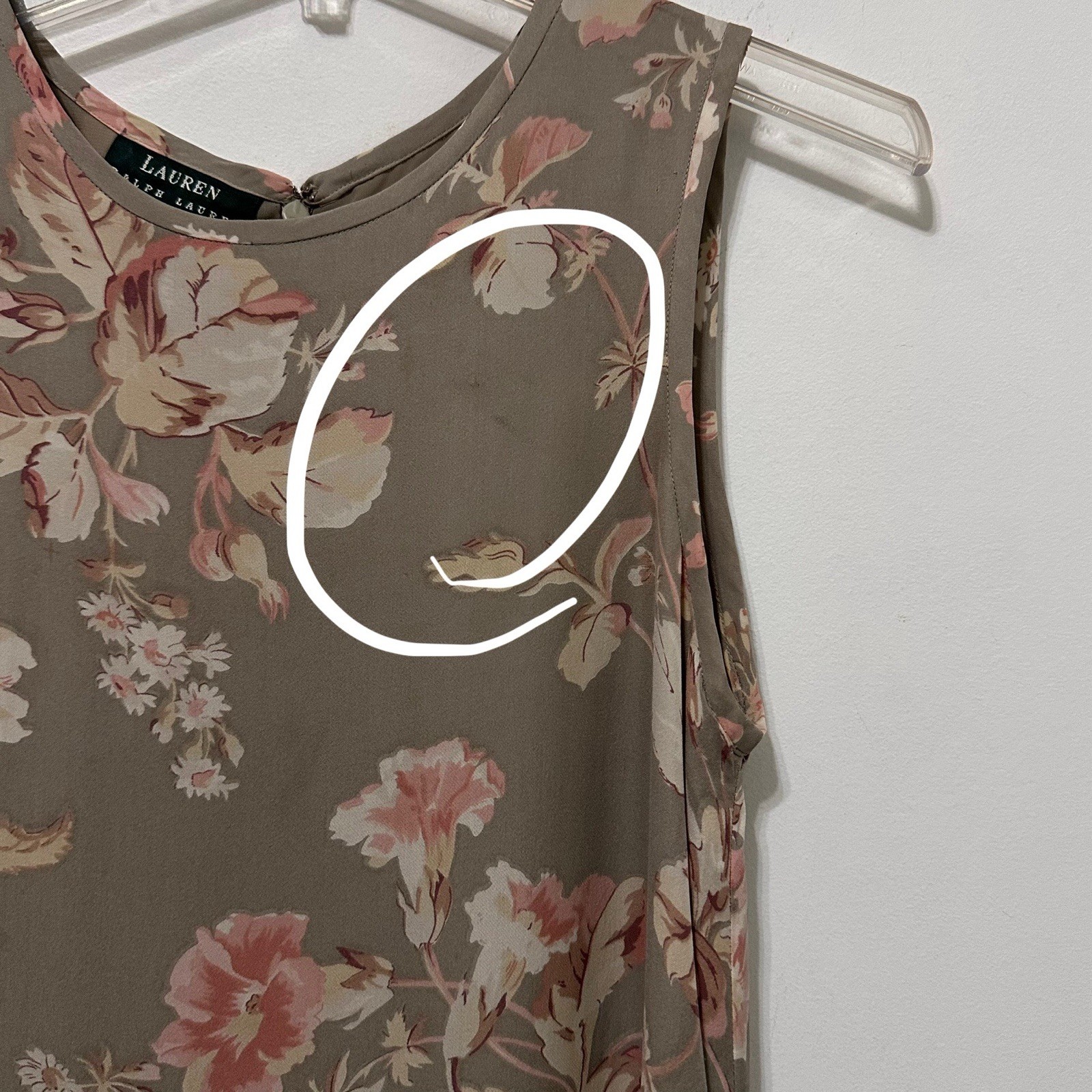 Lauren Ralph Lauren Silk Maxi Dress 8 Romantic Whimsigoth Floral 90s Y2K FLAW thumbnail 5