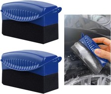 2PCS Tire Shine Applicator Pads w/ Lid Reusable Waxing Polishing Sponge Set